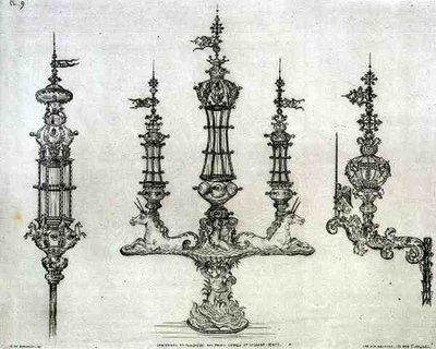 Lanternes et torches des palais Cavalli et Sagredo, à Venise, de 