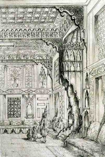 Conception islamique et mauresque pour une tapisserie de porte, de 