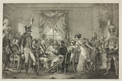 Napoléon au palais du Grand-Duc à Florence, planche treize de La vie politique et militaire de Napoléon - Jean Francois Bosio