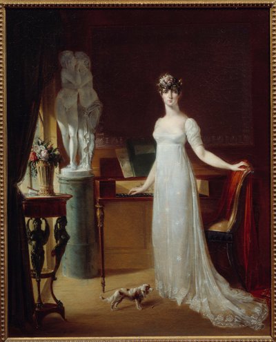 Portrait en pied de Pauline Bonaparte (1780-1825) posant avec Éros et Psyché - Jean Francois Bosio