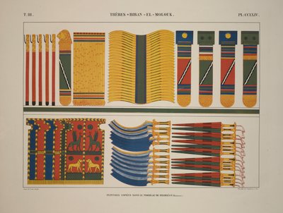 Diverses armes et armes égyptiennes, Thèbes, Biban-el-Molouk, illustration de "Monuments de l