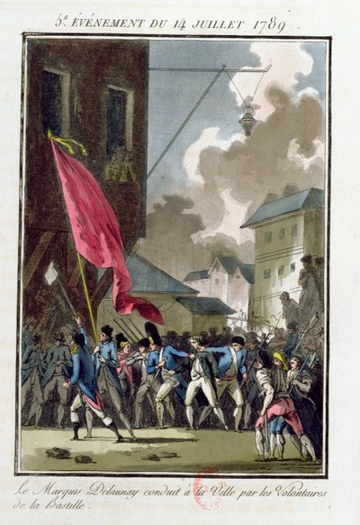 Marquis Bernard René Jordan de Launay (1740-1789) gouverneur de la Bastille conduit à l
