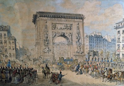 Entrée de Pie VII (Luigi Barnaba Chiaramonti, pape sous le nom de Pie VII ou Pio VII) - Jean Francois Leleu