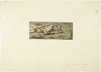 Un mouton broutant - Jean Francois Millet