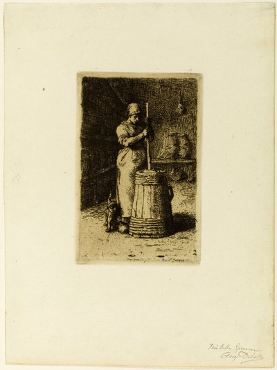 Une femme barattant - Jean Francois Millet
