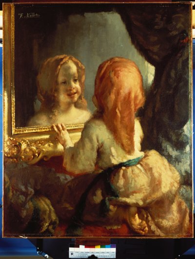 Antoinette Herbert se regardant dans le miroir, vers 1844 - Jean Francois Millet