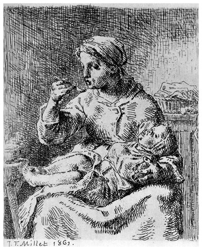 La Bouillie, 1861-1924 - Jean Francois Millet