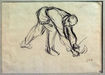 Le repas préparatoire dessin de Jean François Millet (1814-1875) 19ème siècle Paris, Musée du Louvre - Jean Francois Millet