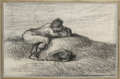 Homme accroupi sur une butte, 1848 - 1850 - Jean Francois Millet
