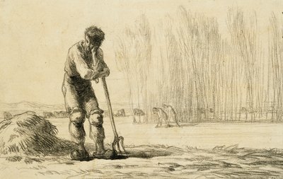 Paysanne appuyée sur une fourche - Jean Francois Millet