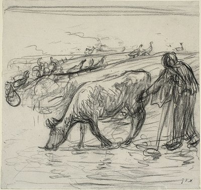 Paysanne arrosant sa vache - Jean Francois Millet