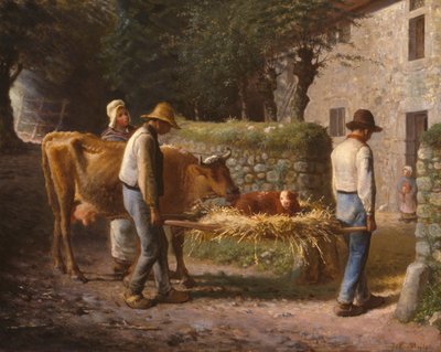 Paysans ramenant un veau né dans les champs, 1864 - Jean Francois Millet