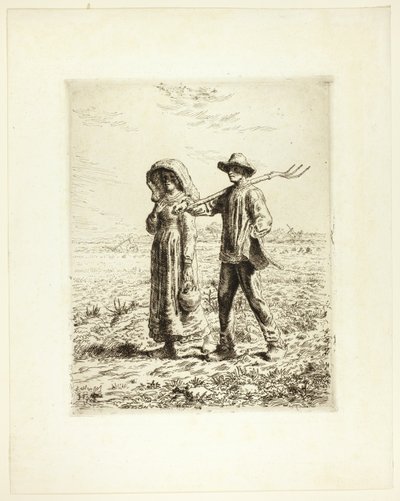 Paysans Allant Travailler - Jean Francois Millet
