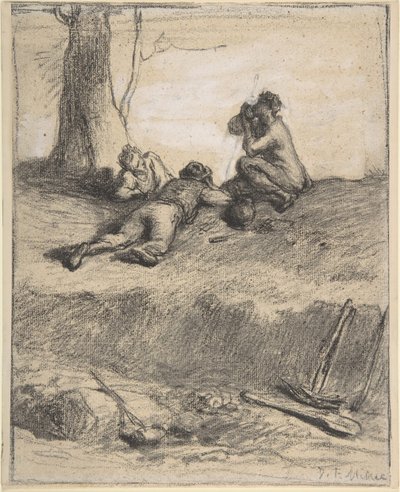 Ouvriers de la route au déjeuner, vers 1850-52 - Jean Francois Millet