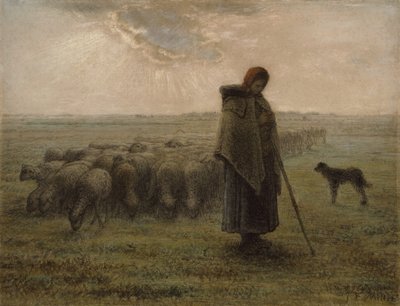 Bergère et son troupeau - Jean Francois Millet