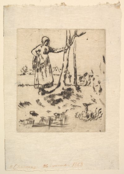 La Fille aux oies, 1830-75 - Jean Francois Millet