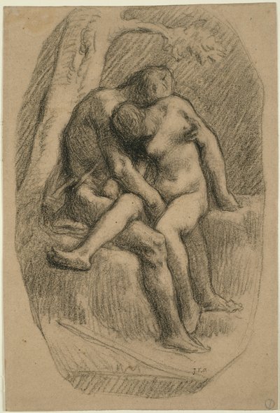 Les amoureux - Jean Francois Millet
