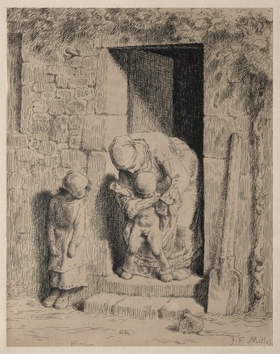 La précaution maternelle - Jean Francois Millet