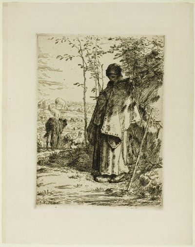 La bergère tricotant - Jean Francois Millet
