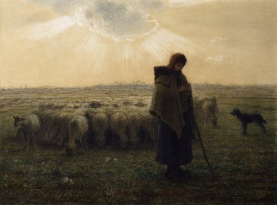 La Bergère et son troupeau, 1862-67 - Jean Francois Millet