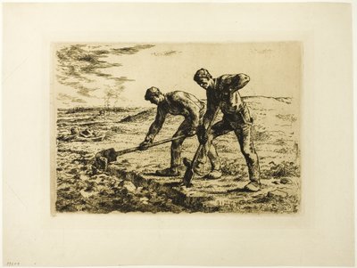 Deux hommes creusant - Jean Francois Millet