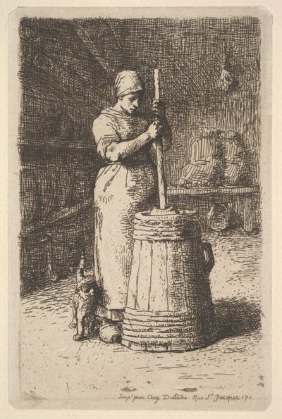 Femme barattant du beurre, 1855-56 - Jean Francois Millet
