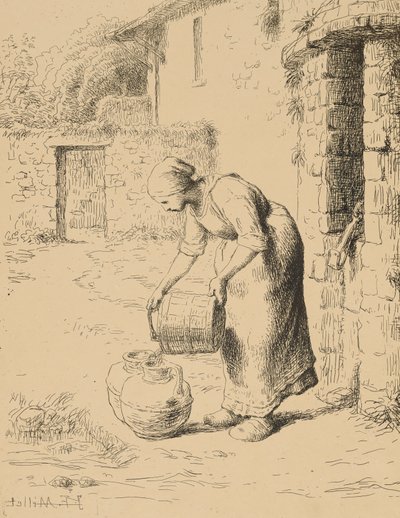 Femme vidant un seau, 1862 - Jean Francois Millet