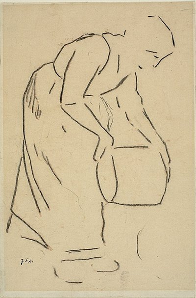 Femme vidant un seau - Jean Francois Millet