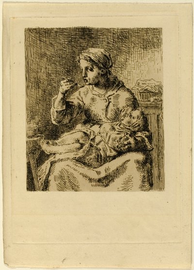Femme nourrissant son enfant - Jean Francois Millet