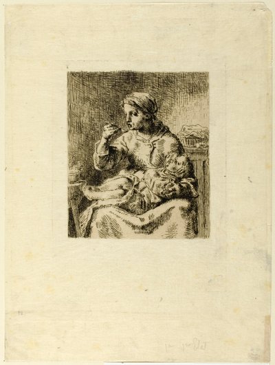 Femme nourrissant son enfant - Jean Francois Millet