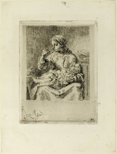 Femme nourrissant son enfant - Jean Francois Millet