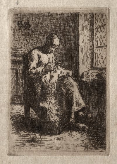 Femme cousant - Jean Francois Millet