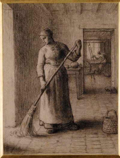 Femme balayant sa maison - Jean Francois Millet