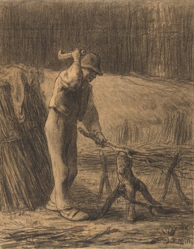 Bûcheron taillant des branches, 1853-54 - Jean Francois Millet