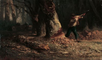 Bûcheron dans la forêt - Jean Francois Millet