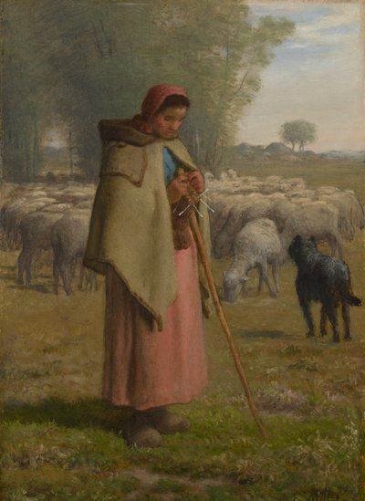 Jeune fille gardant ses moutons, c.1860-?62 - Jean Francois Millet