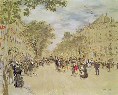 Le Pavillon de Hanovre et le Boulevard des Italiens, Paris, après 1870 - Jean Francois Raffaelli