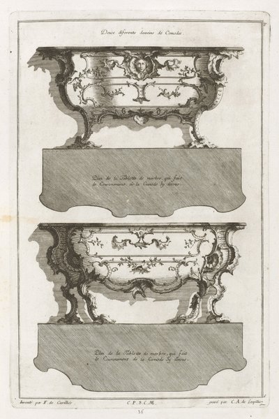 Livre de différents desseins de commodes - Jean François Cuvilliés