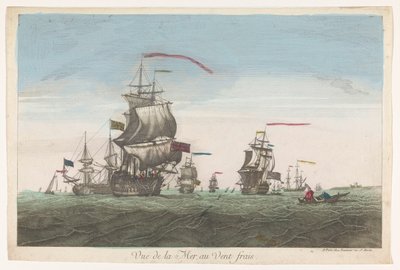 Vue de la mer avec des bateaux dans le vent - Jean François Daumont