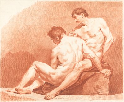 Deux hommes nus - Jean François Janinet after Charles Nicolas Cochin the Younger