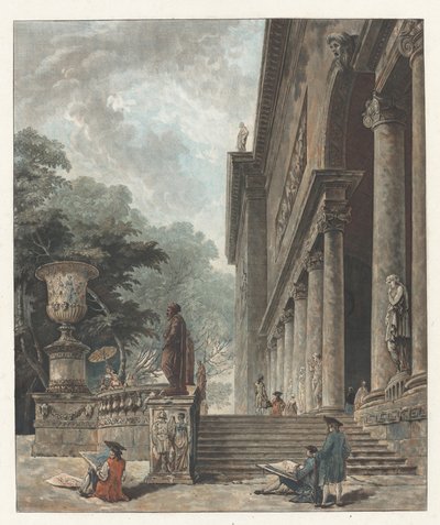 Colonnade et Jardins du Palais de Médicis - Jean François Janinet after Hubert Robert