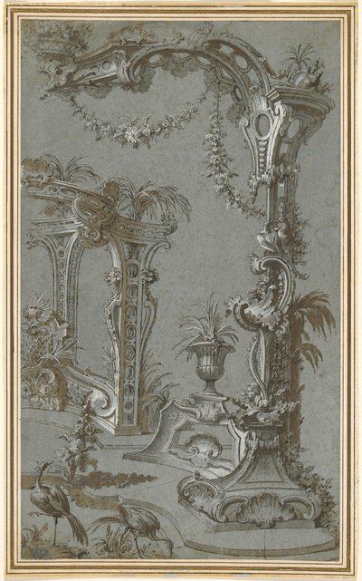 Un treillis de jardin rococo et un belvédère - Jean François de Cuvilliés I