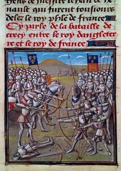 Bataille de Crécy, miniature des Chroniques de Froissart par Jean Froissart - Jean Froissart