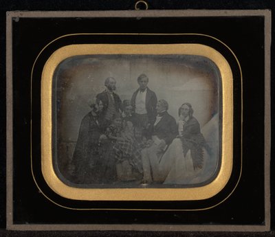 Portrait de groupe de huit personnes, y compris M. et Mme Eynard - Jean Gabriel Eynard