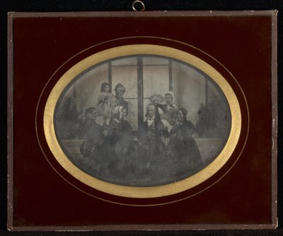 Portrait de groupe de huit membres du cercle Eynard-Lullin - Jean Gabriel Eynard