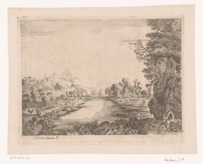 Paysage avec vue sur une rivière - Jean Galiot Nardois
