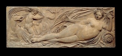 Nymphe et petit génie sur un cheval marin; Nymphe et Triton entourés de deux petits génies - Jean Goujon