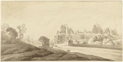 Vue sur les ruines du palais sur le Palatin à Rome - Jean Grandjean (attributed to)