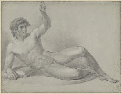 Homme nu couché, appuyé sur le bras droit - Jean Grandjean