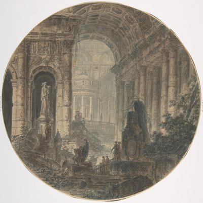 Fantaisie architecturale, 18ème siècle - Jean Henri Alexandre Pernet.